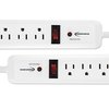 Innovera Surge Protector, 6 Outlets, 4 ft. Cord, 540 Joules, White, PK2 IVR71653